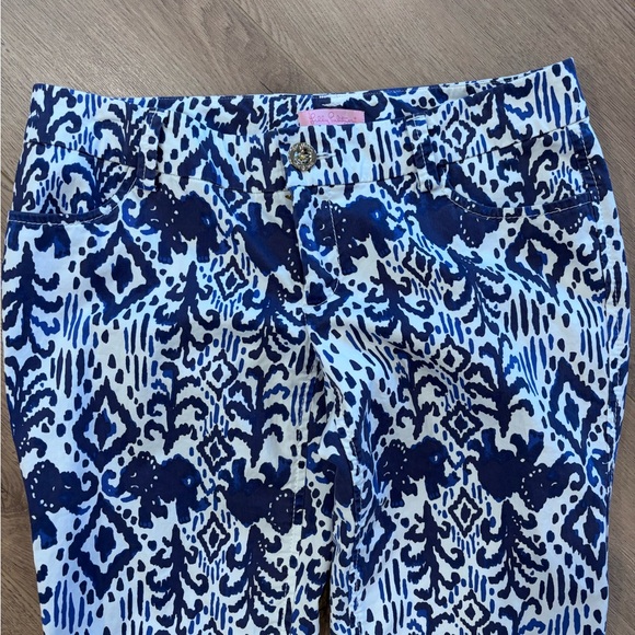 Lilly Pulitzer Callahan Chino Pants Tons Of Fun Elephants Size 2 - Picture 3 of 6